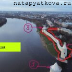 Схема движения от башни Высокой вдоль стены и обратно