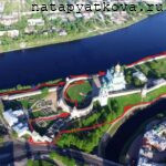 Маршрут моего движения вдоль стены псковского кремля