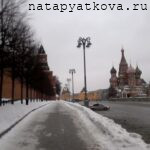 Вид от Москворецкой башни на собор Василия Блаженного