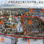 Схема 1 расположения Новодевичьего ансамбля